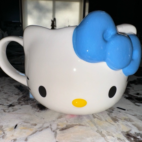 Hello Kitty Shaped mug with Light Blue Bow coffee mug - Picture 3 of 5